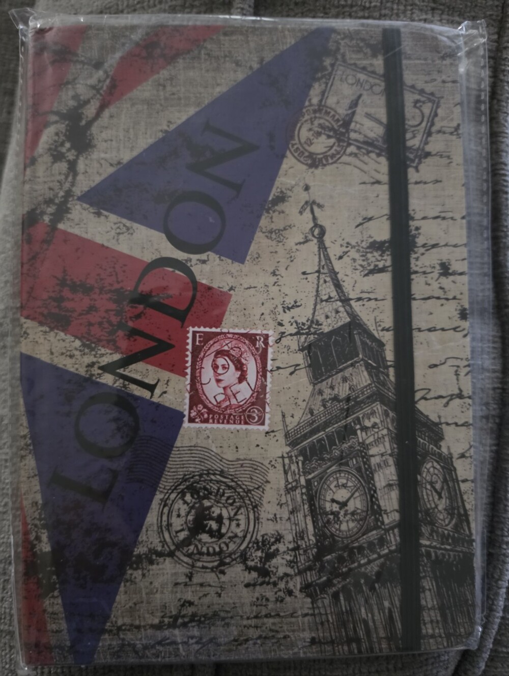 London Vintage Big Ben Print Notebook Brand New - Blue, Red, Cream